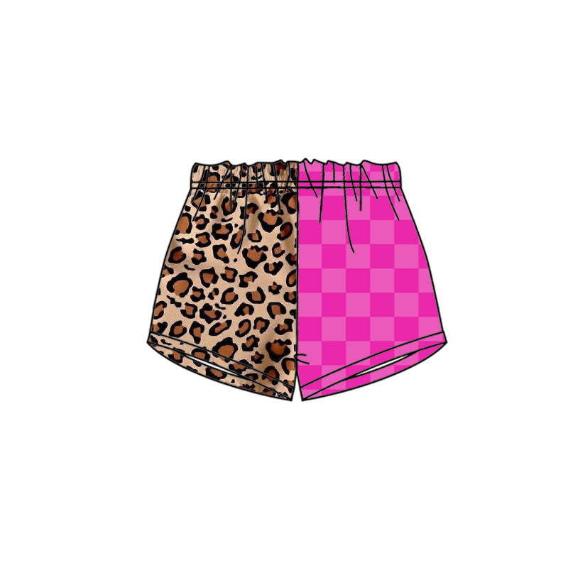 Custom moq 5 mix size milk silk Adult Women Western Leopard Print Turquoise Flower High Waist Shorts