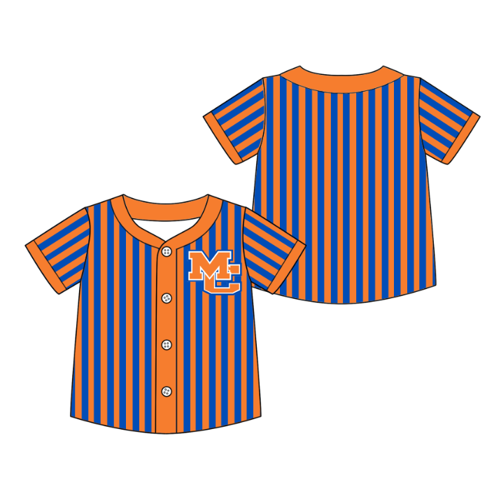 custom moq 5 mix size LEPR0101 Toddler Baby Orange Striped Camouflage Print Team Top