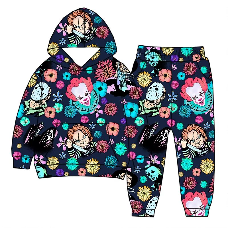 Custom moq 5 each style eta 6-7weeks baby boy clothes hooded long sleeve pants sets -25.8.1