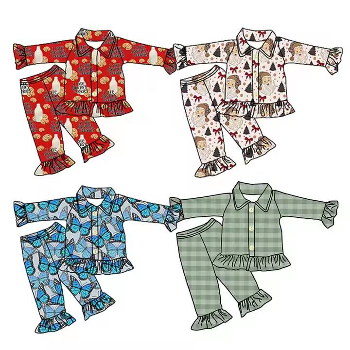 Custom moq 5 each style eta 6-7weeks baby girl clothes long sleeve pants sets -25.8.2