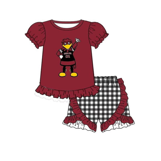 baby girls clothes team brick red toddler top shorts summer outfit
