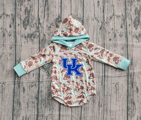 Custom moq 5 mix size milk silk Popular team camouflage cute boys and girls hooded long sleeve romper-25.10.22