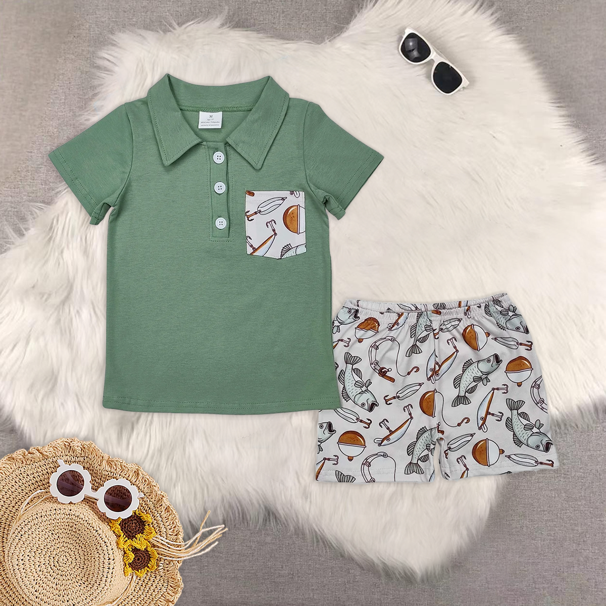 Baby Girl clothes fishing Shirt Shorts Summer Rompers Outfits Romper Clothes Sets