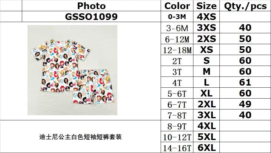 Cute Clothes GSSO1099 Baby Girls Shirts Shorts Pajamas Clothes Sets