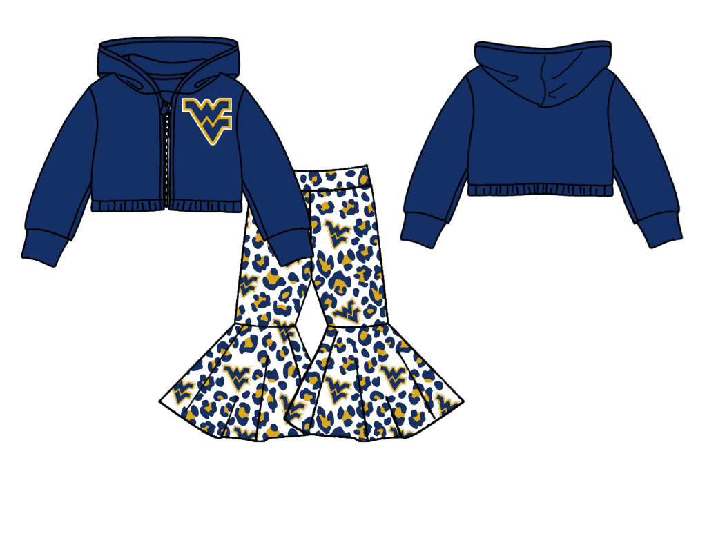 Custom moq 5 mix size milk silk summer teams baby girls clothes dark blue hooded long sleeve pants sets and boy sets 2 and jumpsuit-25.9.2