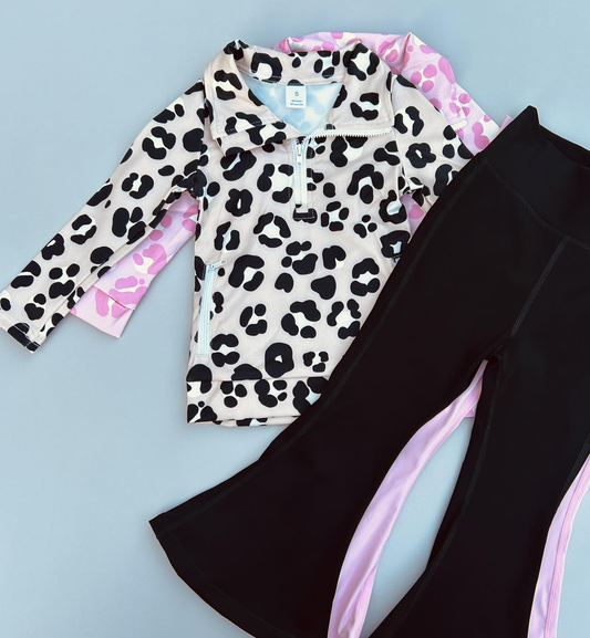 RTS NO MOQ Sibling Baby Girl clothes Yoga Long Sleeve Trousers Sets