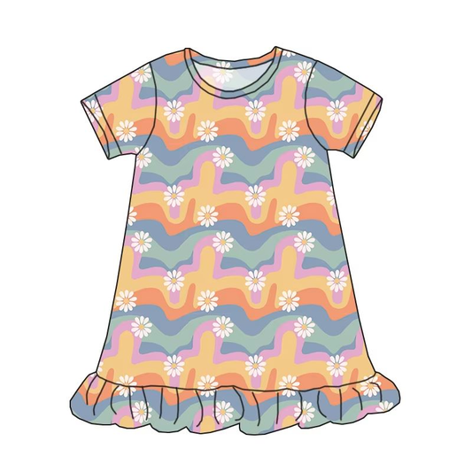 Custom moq 5 each style eta 6-7weeks milk silk baby girls summer floral short sleeves dresses-25.7.26