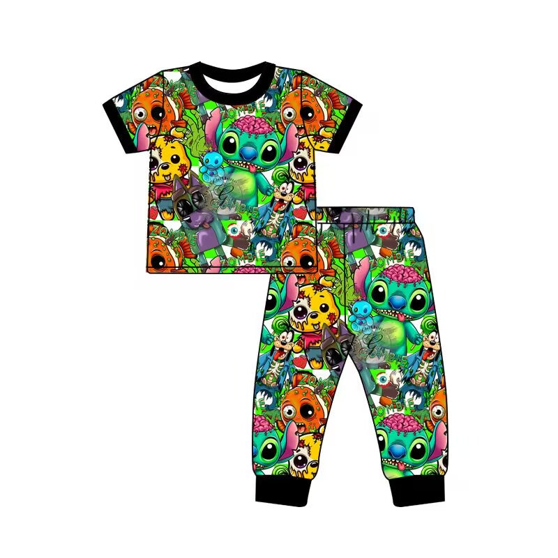custom moq 5 eta 6-7weeks baby boys clothes stitch short sleeve pants sets