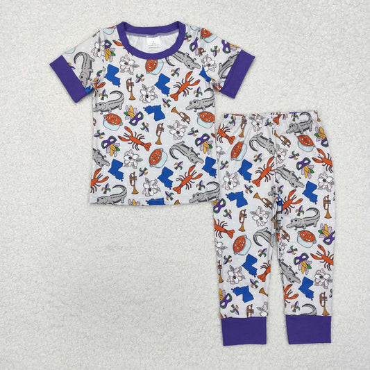 RTS NO MOQ ETA 5/7days Arrived GSPO1758 Carnival crocodile mask short-sleeved long pants pajama set