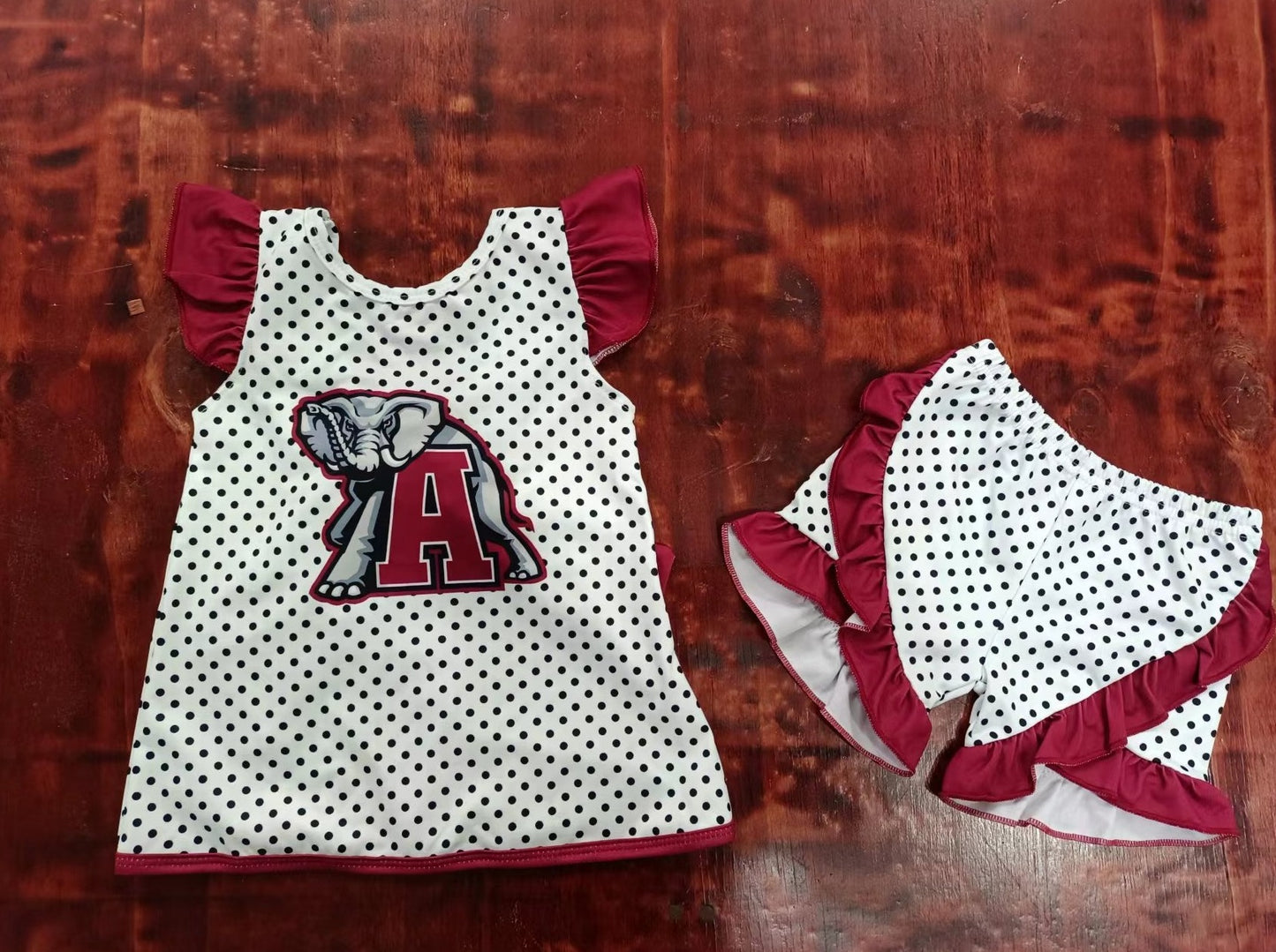 custom moq 5 eta 4-6weeks summer baby girls clothes team flying shorts sets