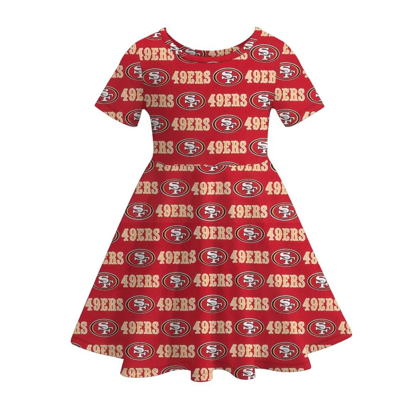 Custom moq 5 mix size milk silk summer team baby girls and boys clothes red short sleeve dress and top 2-25.10.24