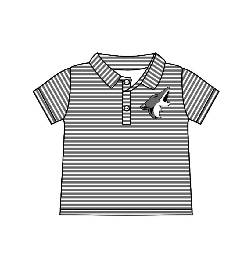 Custom moq 5 each style eta 6-7weeks baby girl clothes team gray short sleeve top-25.7.23