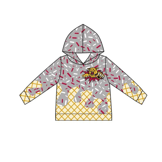 Custom moq 5 baby kids school Mascot: wildcats  Colors: burgundy/ white/ Gray