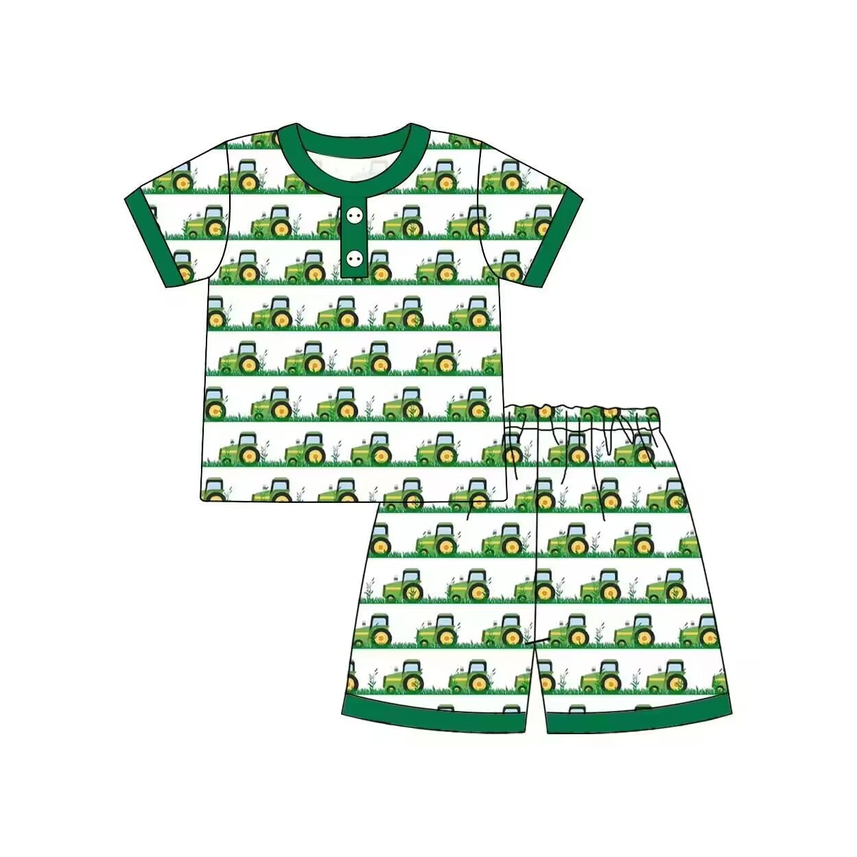 custom moq 5eta 4-5 weeks baby boy clothes green toddler girl summer pajama outfit
