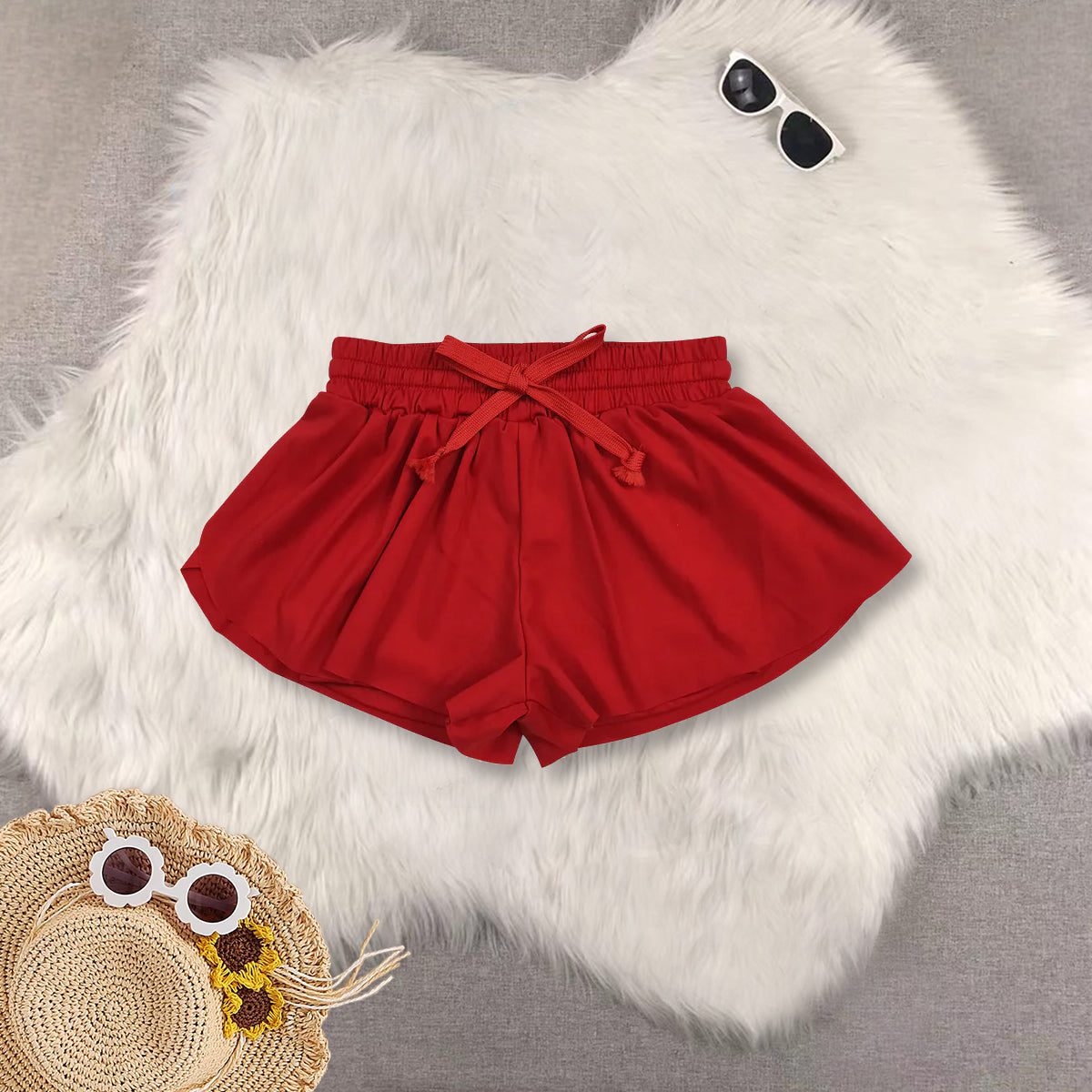RTS Sibling baby girls clothes yoga solid color summer skirts shorts-1