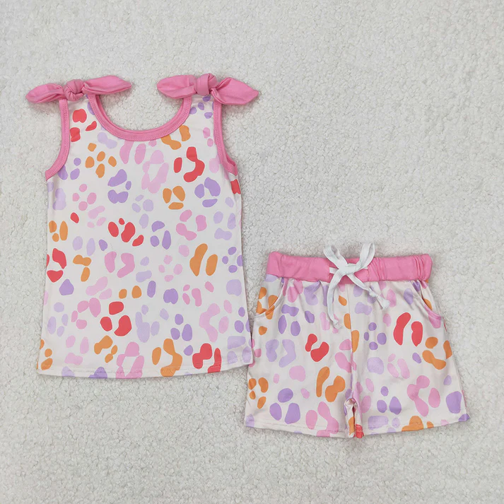 RTS NO MOQ baby Girls Clothes short sleeve shorts Sets