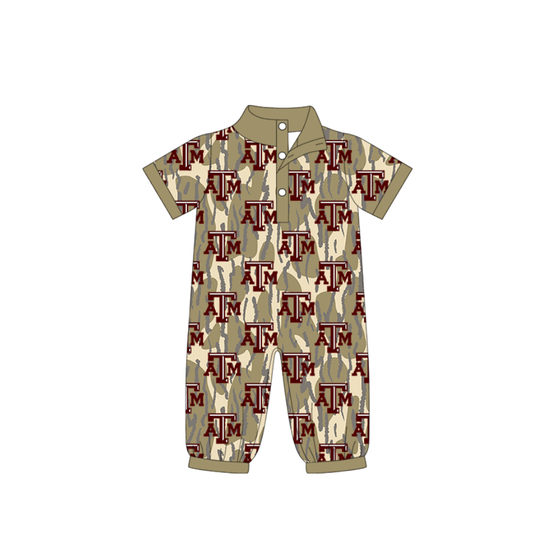 Custom moq 5 mix size milk silk baby boy clothes team summer camouflage short sleeve romper-25.11.22
