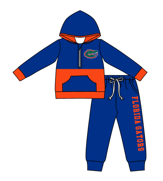 Custom moq 5 mix size eta 6-8weeks milk silk summer teams blue baby boy clothes hooded long sleeve pants sets-25.10.24