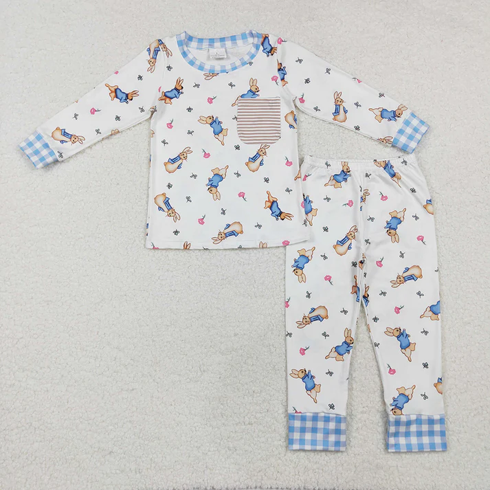 RTS NO MOQ Baby Boys Clothes Easter long-sleeved pants set