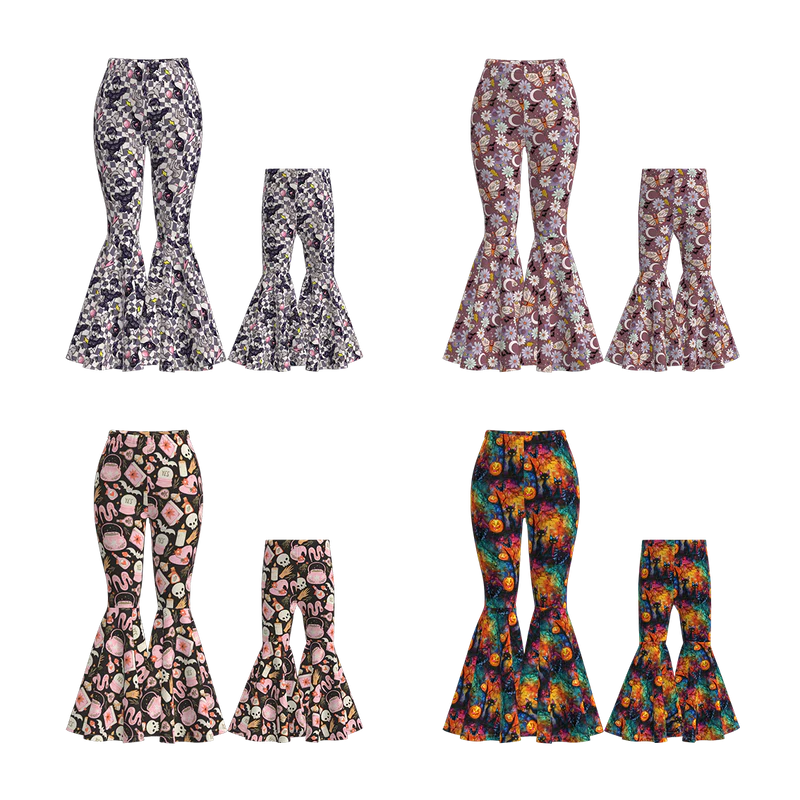 Custom moq 5 each style eta 6-7weeks halloween baby girl long pants and adult pants-25.7.16