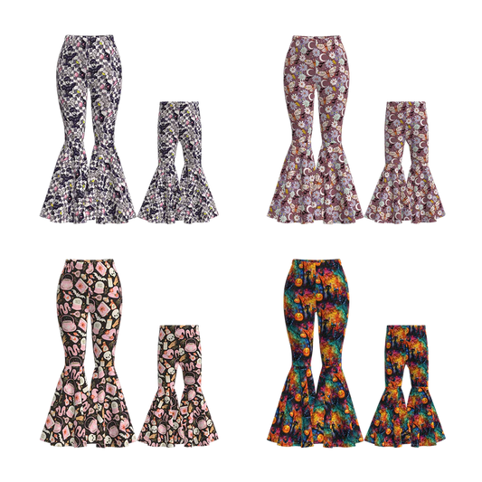 Custom moq 5 each style eta 6-7weeks halloween baby girl long pants and adult pants-25.7.16