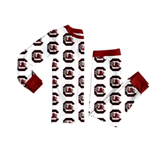 Custom moq 5 mix size milk silk summer teams baby boy clothes brick red long sleeve pants sets-25.8.5