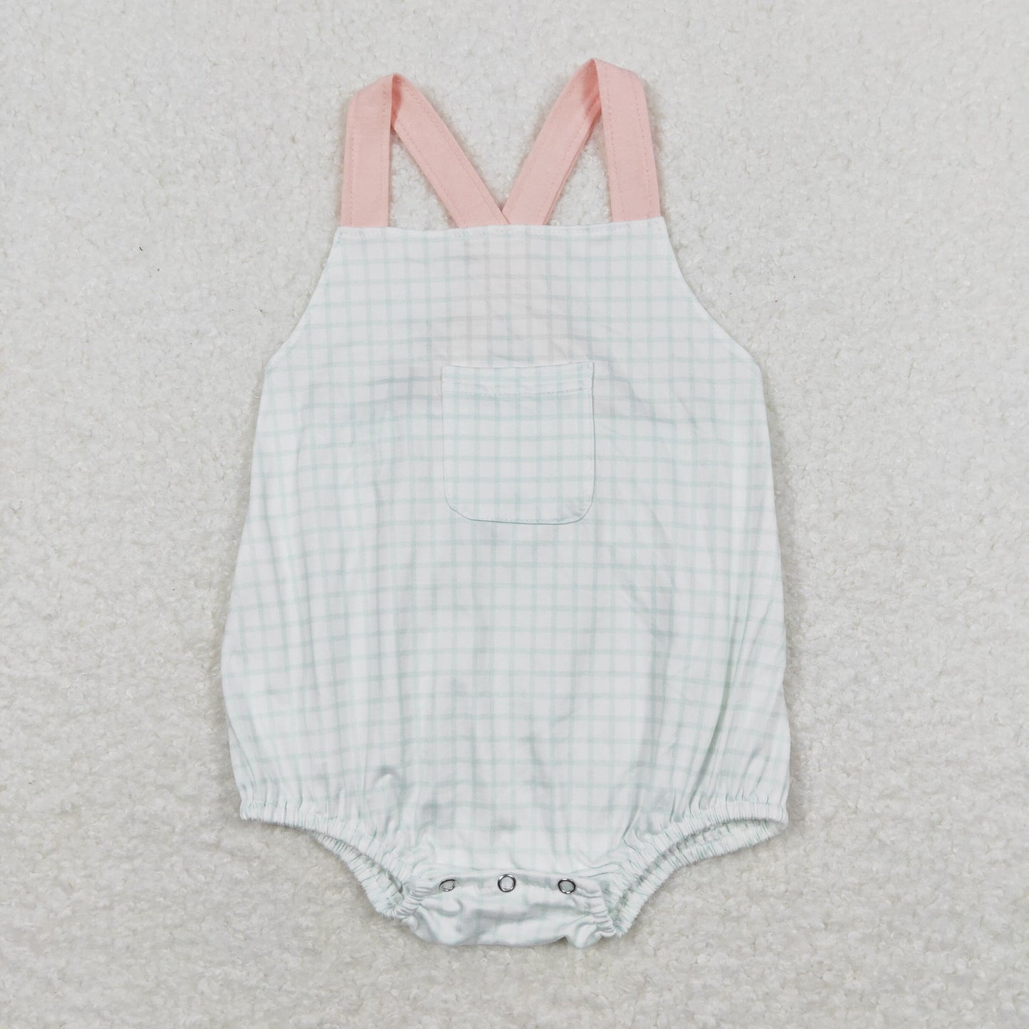 RTS NO MOQ（In Stock) pocket plaid vest jumpsuit