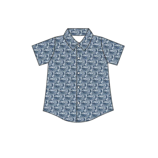 Custom moq 5 each style eta 6-7weeks baby boy clothes button short sleeve top-25.8.21