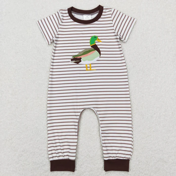 RTS NO MOQ baby girl clothes embroidery duck Rompers Clothes Sets