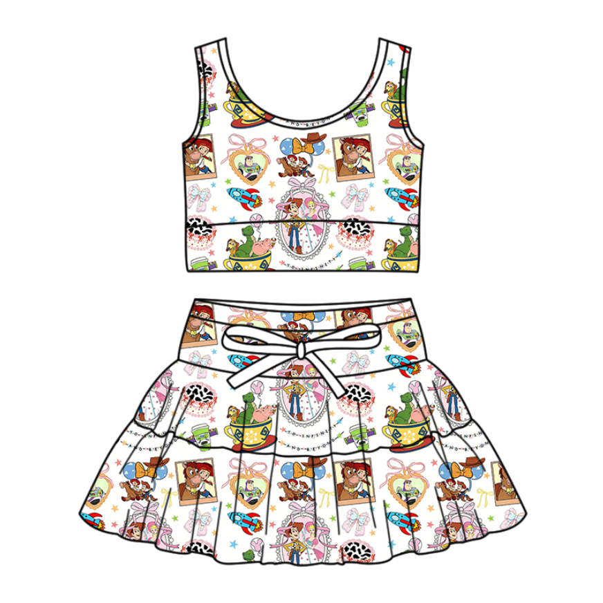 Custom moq 5 mix size milk silk Summer Girl Set with Short Sleeves and Shorts