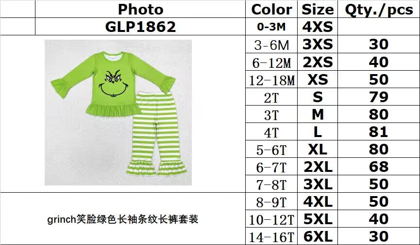 RTS NO MOQ ETA 5/7days Arrived GLP1862 green long-sleeved striped trouser suit