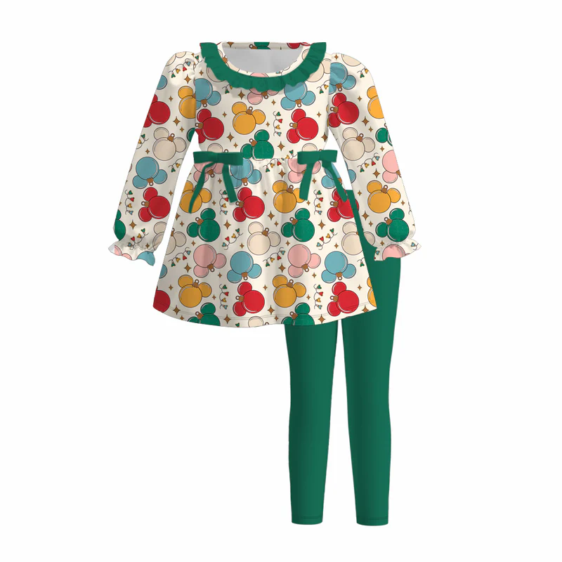 Custom moq 5 each style eta 6-7weeks baby girl clothes Christmas long sleeve pants sets 1 and sets 4-25.7.16