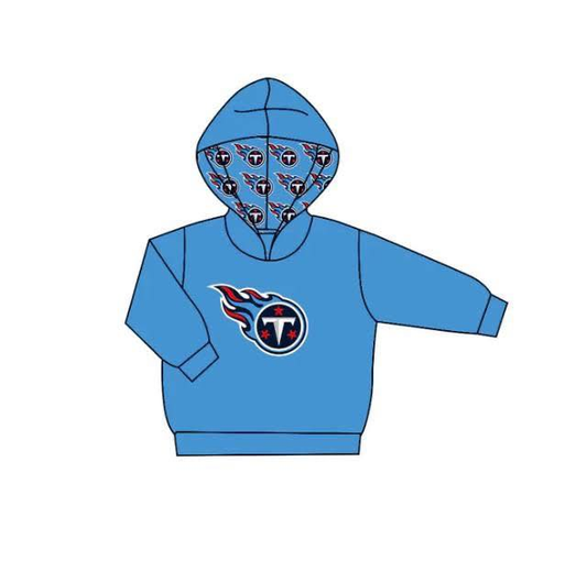 Custom moq 5 mix size milk silk baby girls clothes team sky blue hooded long sleeve top-25.8.1