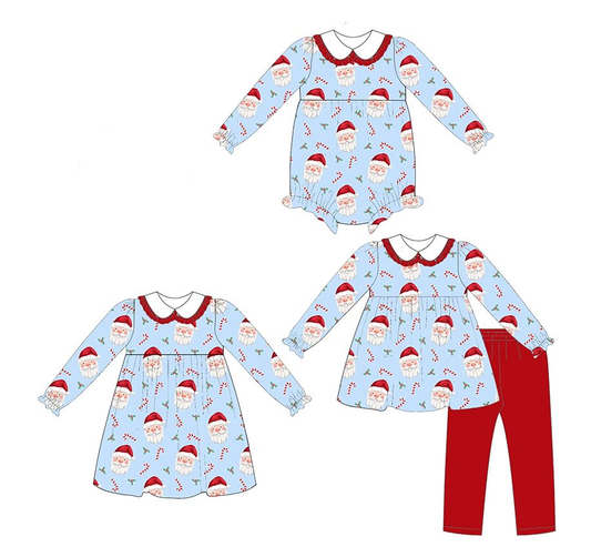 Custom moq 5 each style eta 6-7weeks baby girl clothes Christmas long sleeve pants sets and romper and dress -25.8.25