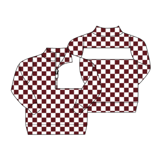 Custom moq 5 each style eta 6-7weeks baby girl clothes team brick red long sleeve top-25.7.23