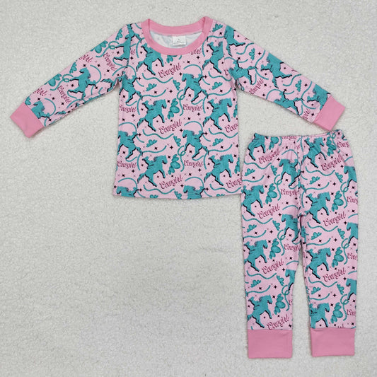 RTS NO MOQ ETA 5/7days Arrived GLP1911 cowgirl riding gem pink long sleeve pants pajama set