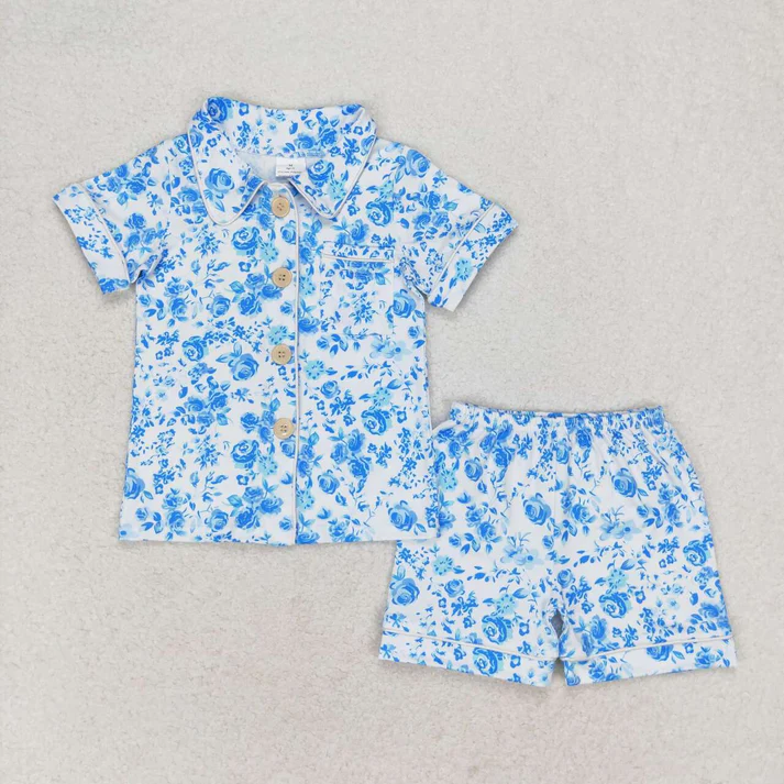 RTS NO MOQ baby girls Clothes short sleeve shorts pajamas Sets