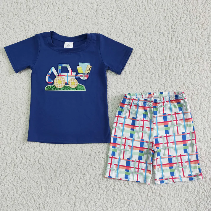 RTS NO MOQ Baby Girls and Boys Summer Short Sleeve Shorts Sets