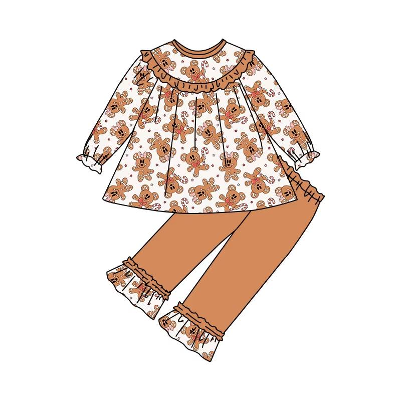 Custom moq 5 each style eta 6-7weeks baby girl clothes Christmas long sleeve pants sets-25.8.4