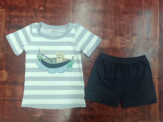 Custom moq 3 eta 6-7weeks baby boys clothes puppy short Sleeve shorts sets