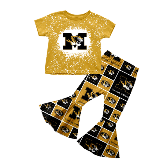 Custom summer teams baby girl clothes team khaki short sleeve pants sets-25.8.2