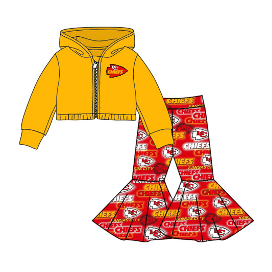 Deadline: May 13 Custom no moq baby girls sets Yellow Orange Team Long Sleeve Bib Pants Set（复制）