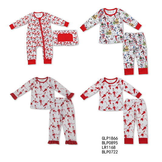 RTS NO MOQ Baby kid Christmas hat figurine red long-sleeved trousers suit & romper