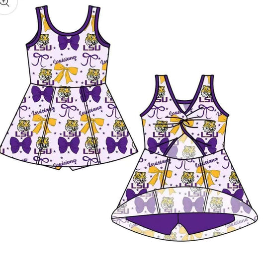 Custom moq 5 mix size milk silk eta 6-8weeks summer teams red baby girls clothes team sleeveless skirts purple color dress