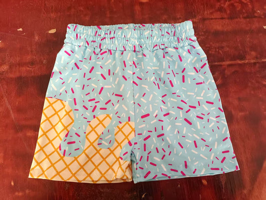 Custom moq 3 eta 6-7weeks kids clothes white and gold Beach Summer Shorts