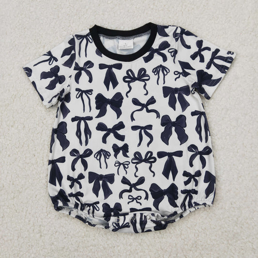 RTS NO MOQ ETA 5/7days arrived SR2820 Black Bow Pattern Short Sleeve Bodysuit