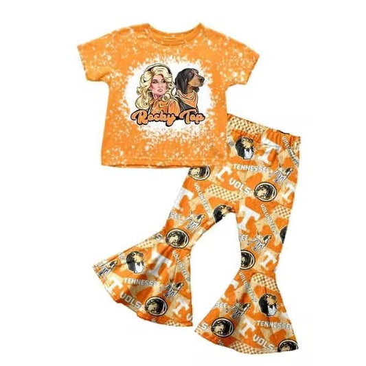 Custom summer teams baby boy clothes team orange short sleeve pants sets-25.8.28