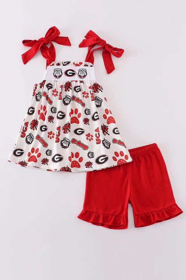 Custom summer team clothes baby girl and boys clothes sets romper dress briefs sets
