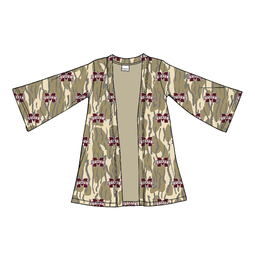 Custom moq 5 mix size milk silk baby girls clothes team summer camouflage long-sleeved cardigan-25.11.22
