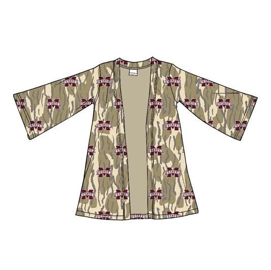 Custom moq 5 mix size milk silk baby girls clothes team summer camouflage long-sleeved cardigan-25.11.22